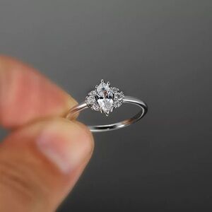 Minimalist Promise Ring Marquise Cut